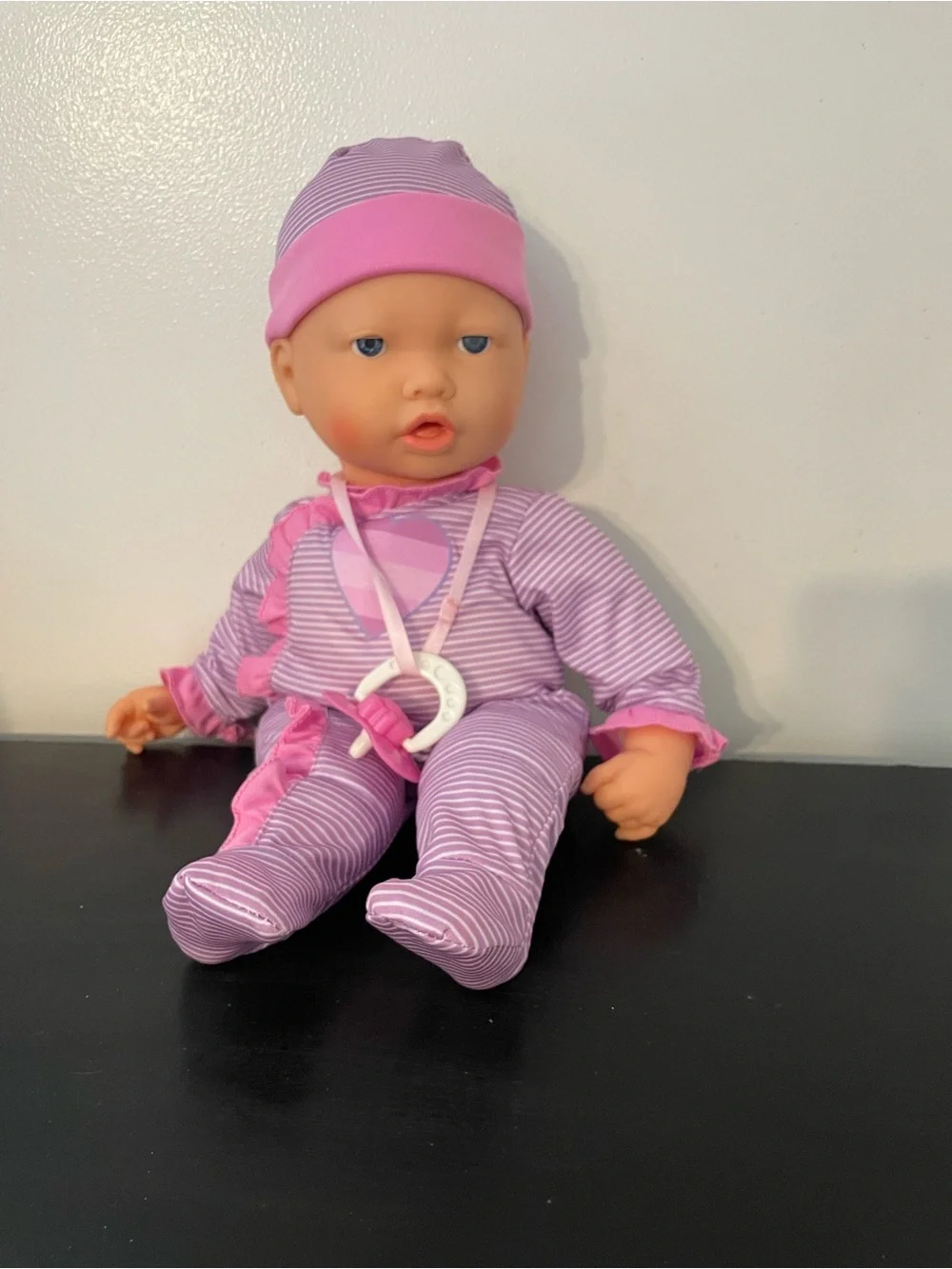 Interactive Plush Baby Doll in Pink and Lavender Outfit - Kids Toys -